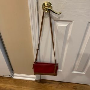 The Sak Red and Brown Crossbody Bag